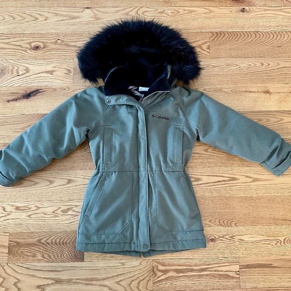 Columbia Girls' Boundary Bay Down Parka - XS - Stone Green - Picture 1 of 7